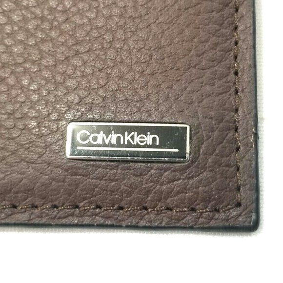 Sell now Calvin Klein Men's Leather ID Card Wallet‎ Brown RFID - Picture 4 of 5